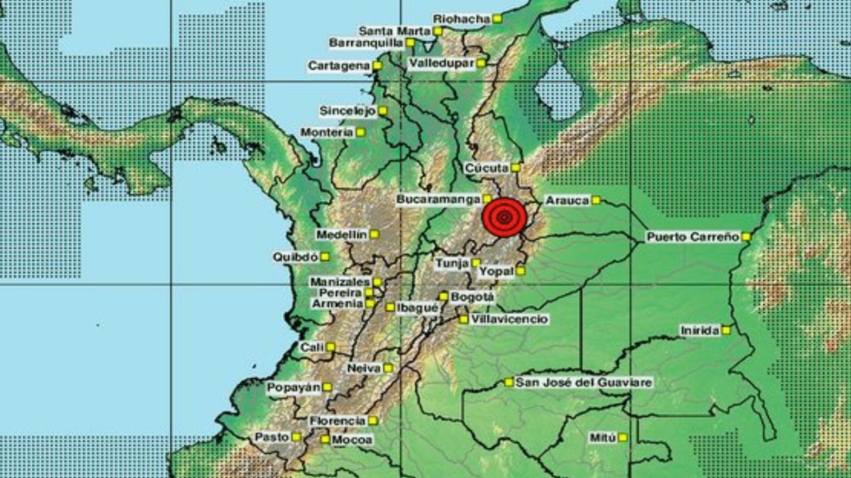 Imagen del Servicio Geológico Colombiano sobre el sismo.