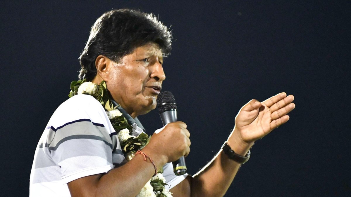 El expresidente de Bolivia Evo Morales habla en un evento el 26 de agosto de 2026, en Ivirgarzama (Bolivia).