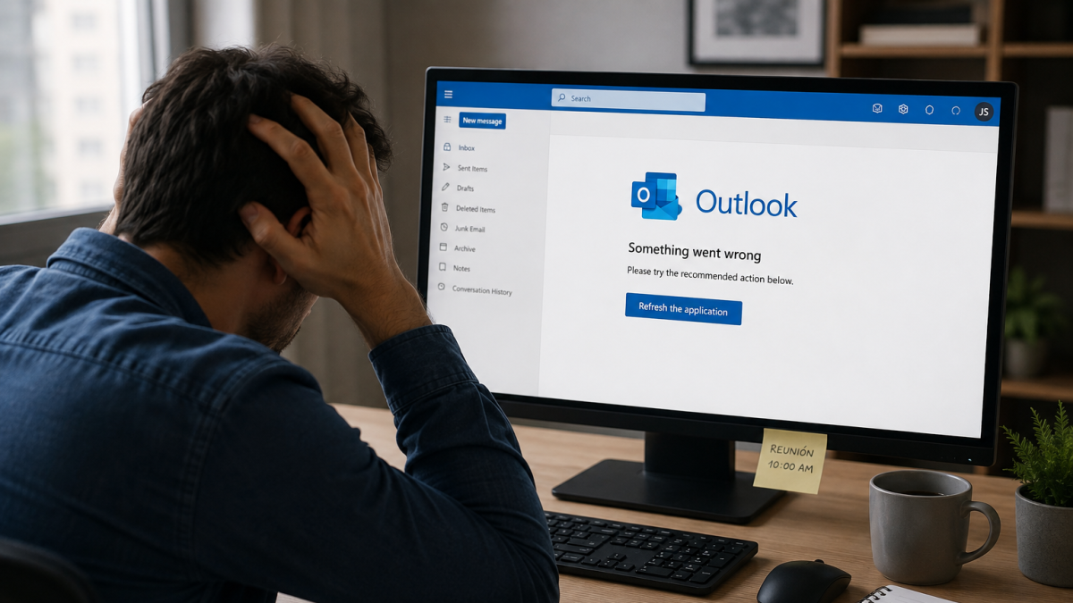 Usuarios enfrentan problemas para acceder a Outlook durante la interrupción de los servicios de Microsoft este 31 de agosto de 2026.