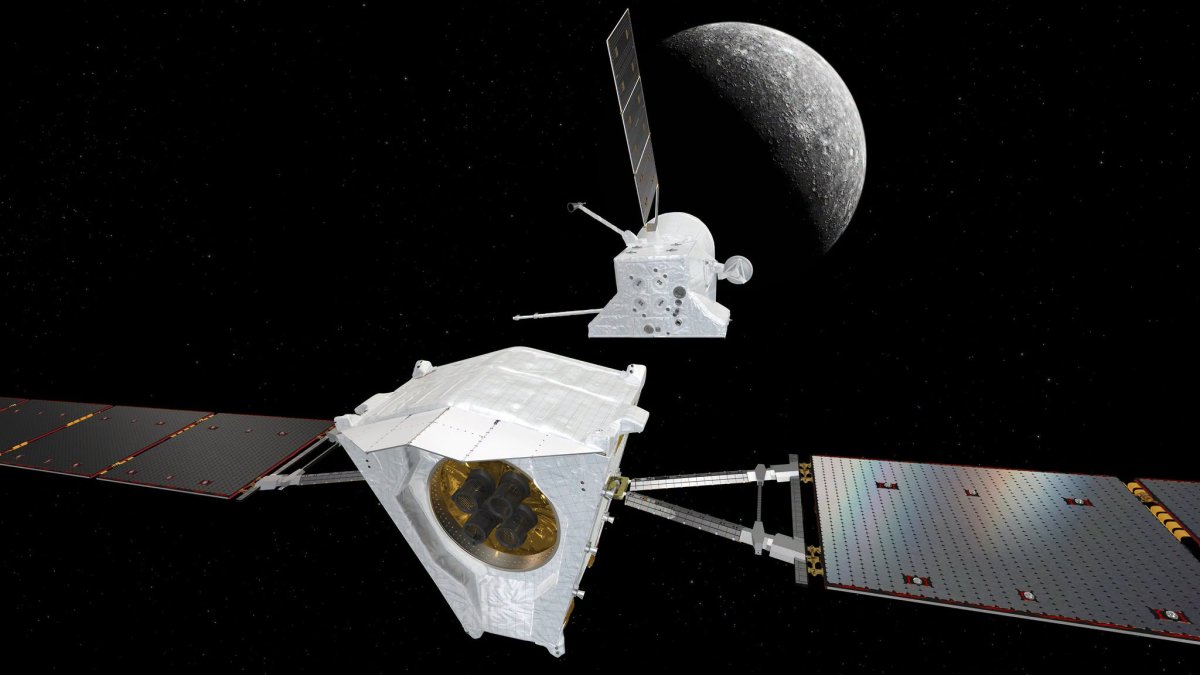 Separación del módulo de transferencia a Mercurio de BepiColombo.