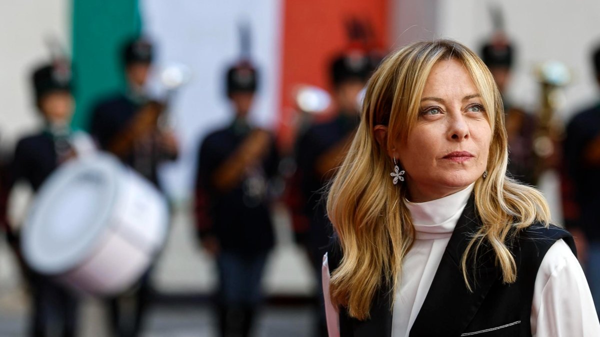 La primera ministra italiana, Giorgia Meloni, el pasado 20 de abril de 2026 en el Palazzo Chigi en Roma, Italia.