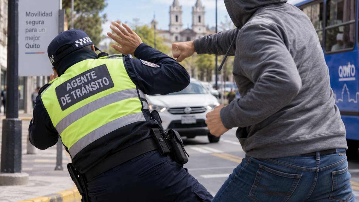 Referencial. El Agente Civil de Tránsito fue agredido mientras realizaba un control en Quito, incidente que le provocó una fisura craneal y días de incapacidad.
