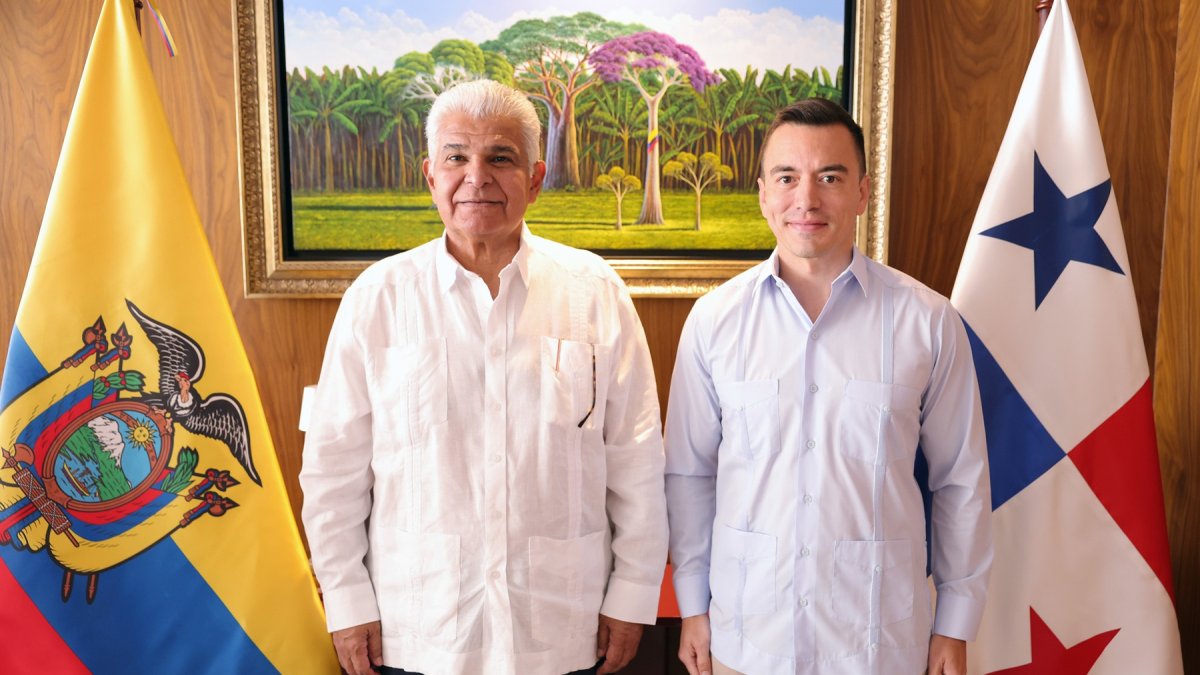 El presidente de Panamá, José Raúl Mulino, y de Ecuador, Daniel Noboa, se reunieron en Guayaquil este viernes 4 de septiembre.