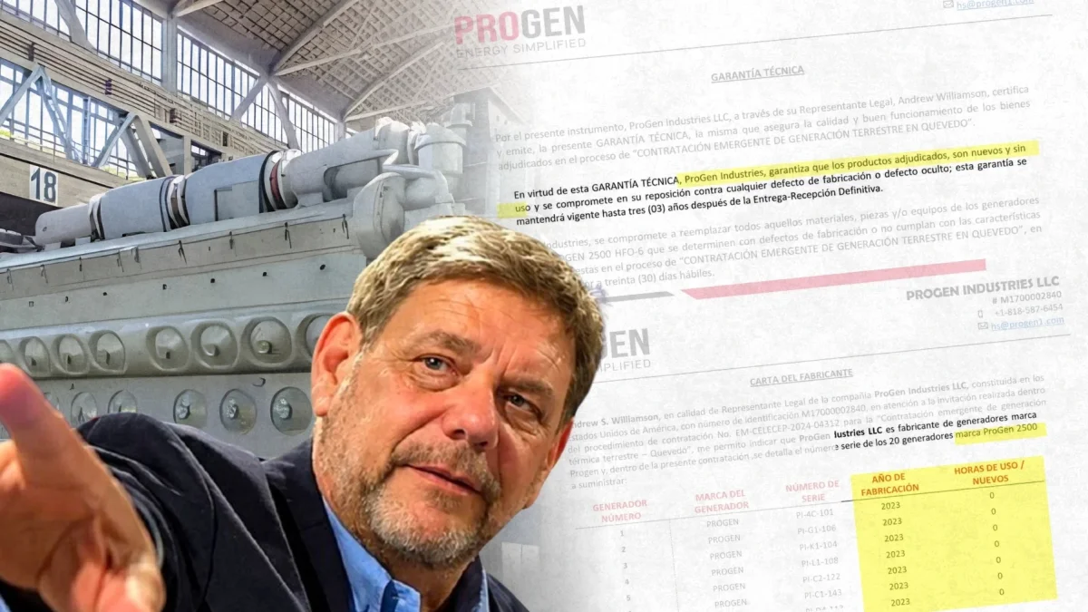 Las garantías técnicas y cartas de fabricante firmadas por Progen certificaban expresamente que los generadores eran nuevos. Pero John Manning dice que les falsificaron.