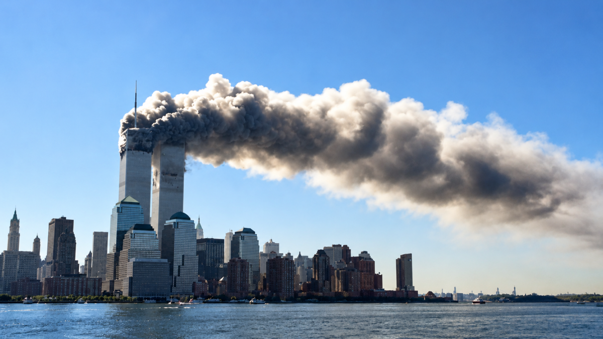 Las Torres Gemelas del World Trade Center arden tras los ataques del 11 de septiembre de 2001 en Nueva York.
