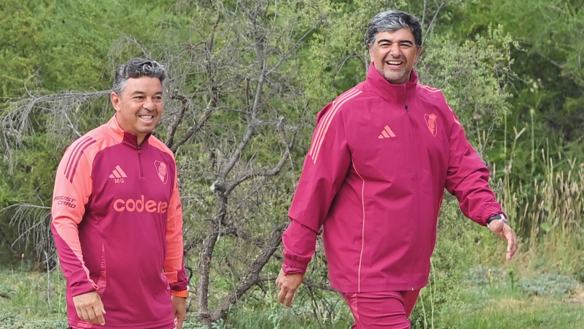 Marcelo Gallardo (izq.) y Matías Biscay (der.) durante su etapa juntos en River Plate.