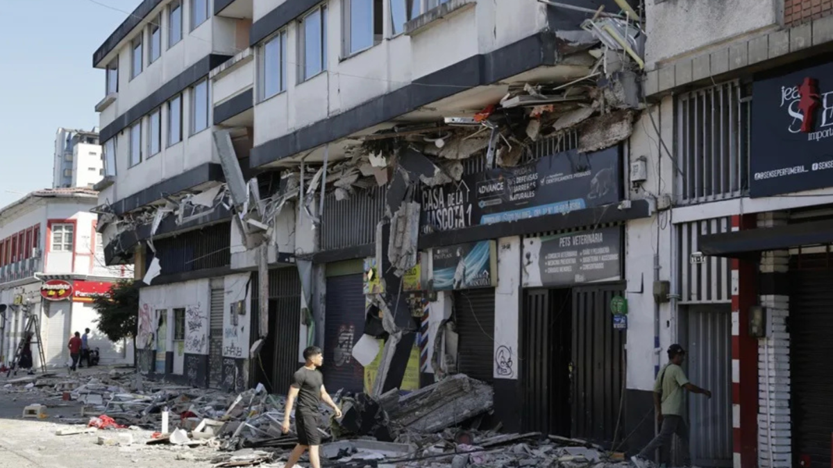 Viviendas destruidas por el terremoto en Colombia.