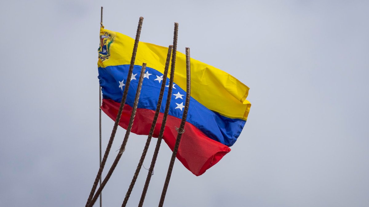 Fotografía de la bandera de Venezuela.