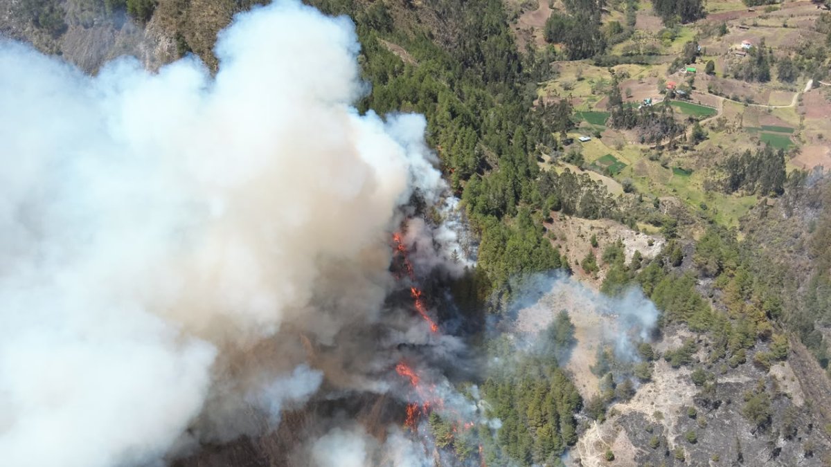 Las altas temperaturas registradas en Cuenca complican el control de los incendios forestales y se lo ha tomado como una acción para combatir el fenómeno de El Niño.