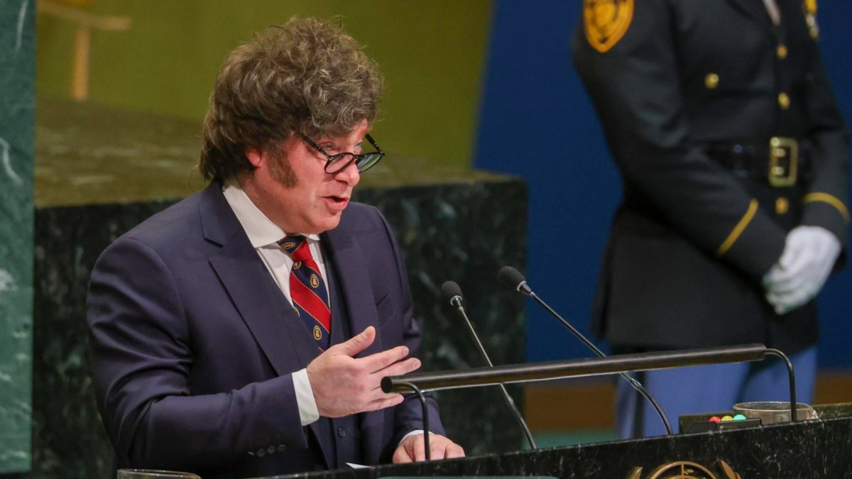 El presidente de Argentina, Javier Milei, en la Asamblea General de la ONU.