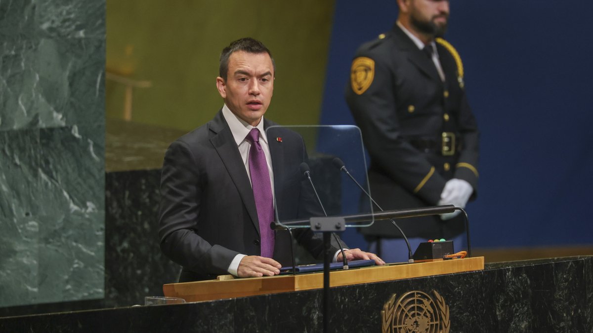 Daniel Noboa, presidente de Ecuador, en el 81 periodo de sesiones de la Asamblea General de la ONU.
