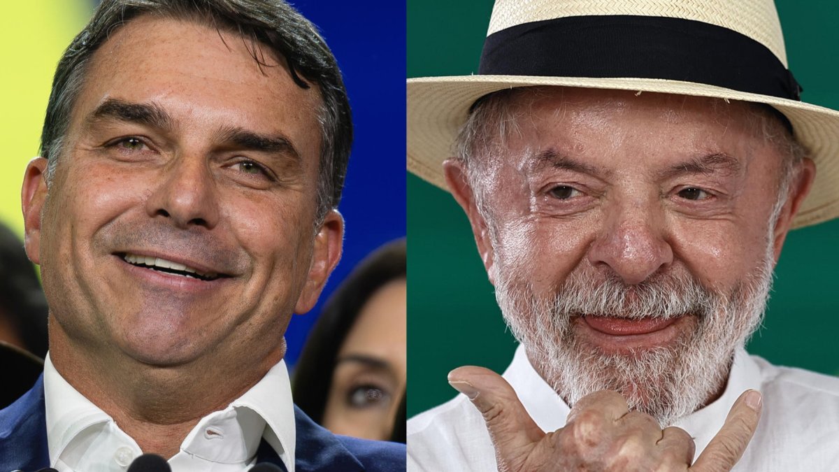 Combo de fotografías de archivo que muestra al senador Flávio Bolsonaro (i), y al presidente de Brasil, Luiz Inácio Lula da Silva.