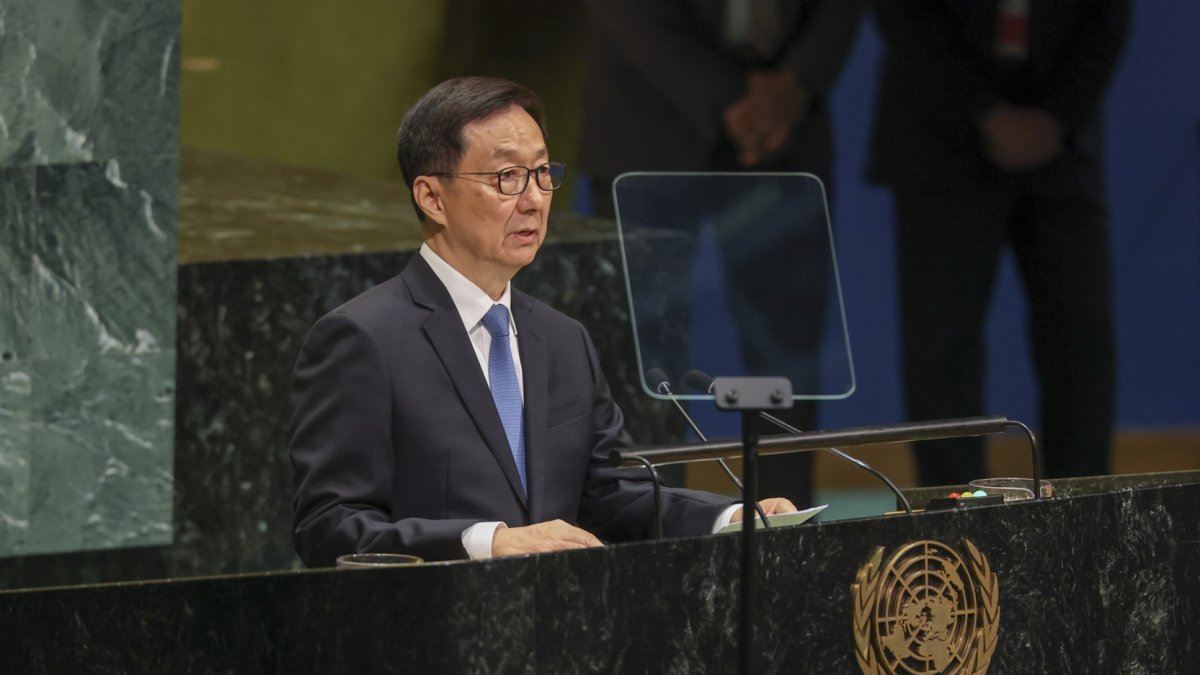 El vicepresidente de China, Han Zheng, habla durante el Debate General de la 81ª sesión de la Asamblea General de las Naciones Unidas (AGNU).