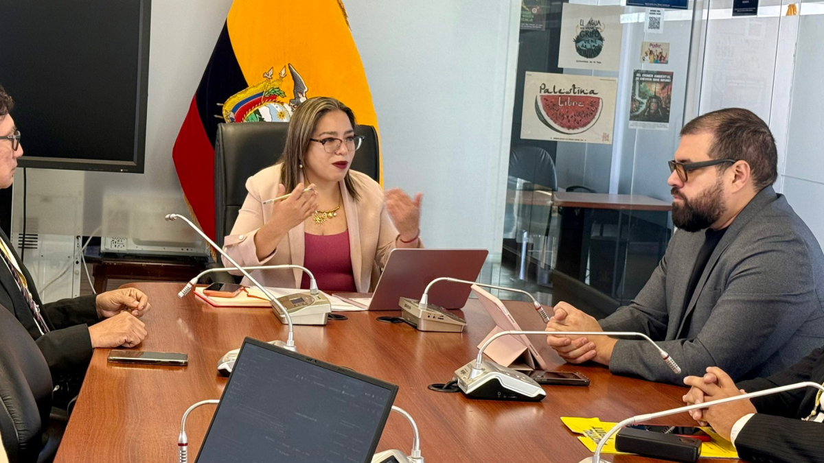 La legisladora Eliana Correa acompañó a los delegados del Colegio Médico del Guayas a la Corte Constitucional y luego se reunió con ellos en la Asamblea.