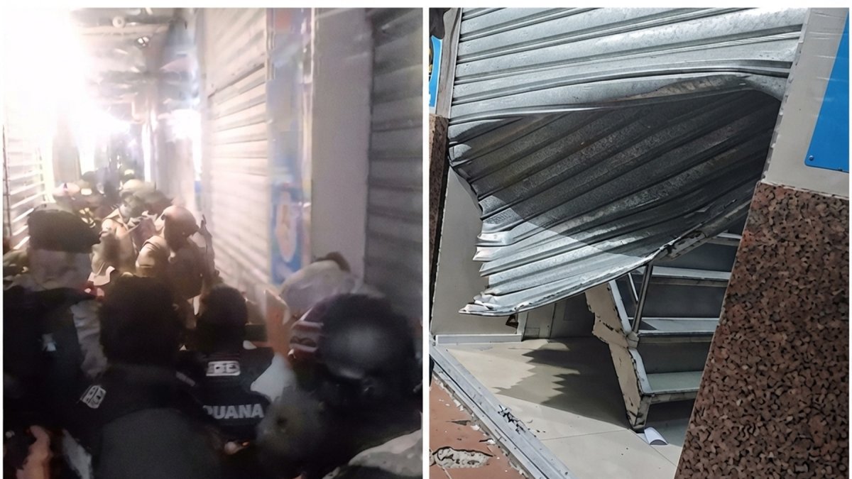 Militares y personal del Senae allanaron locales en la Bahía de Guayaquil, la noche del sábado 3 de octubre.