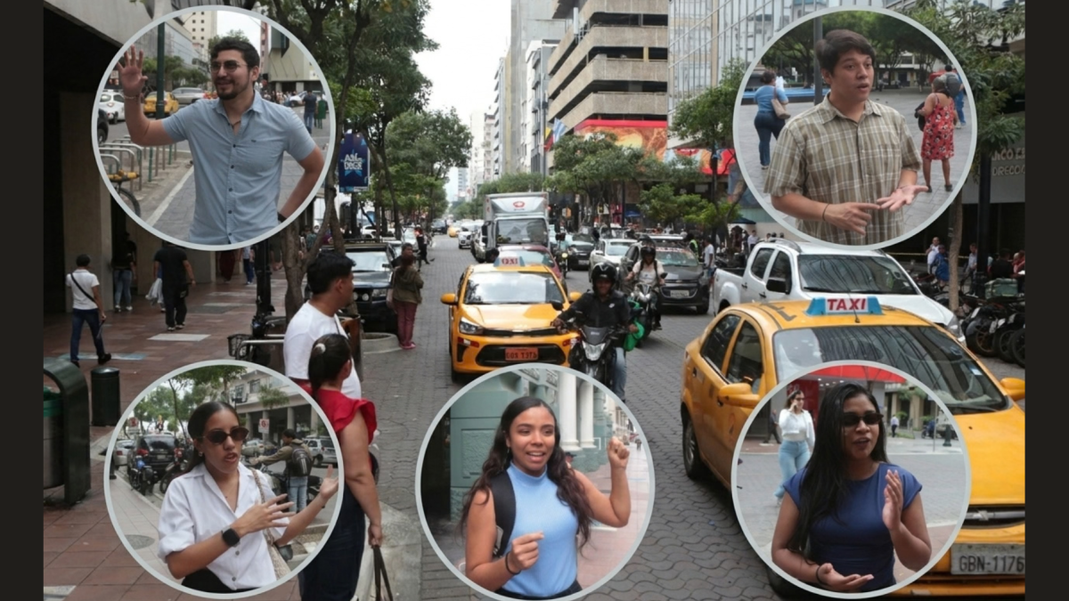 Rafael Naranjo (30 años), Bryan Manzaba (31), Angie Palma, Astrid Blacio (21) y Arleth Zambrano (21) visualizan una ciudad segura, con desarrollos tecnológicos y oportunidades.