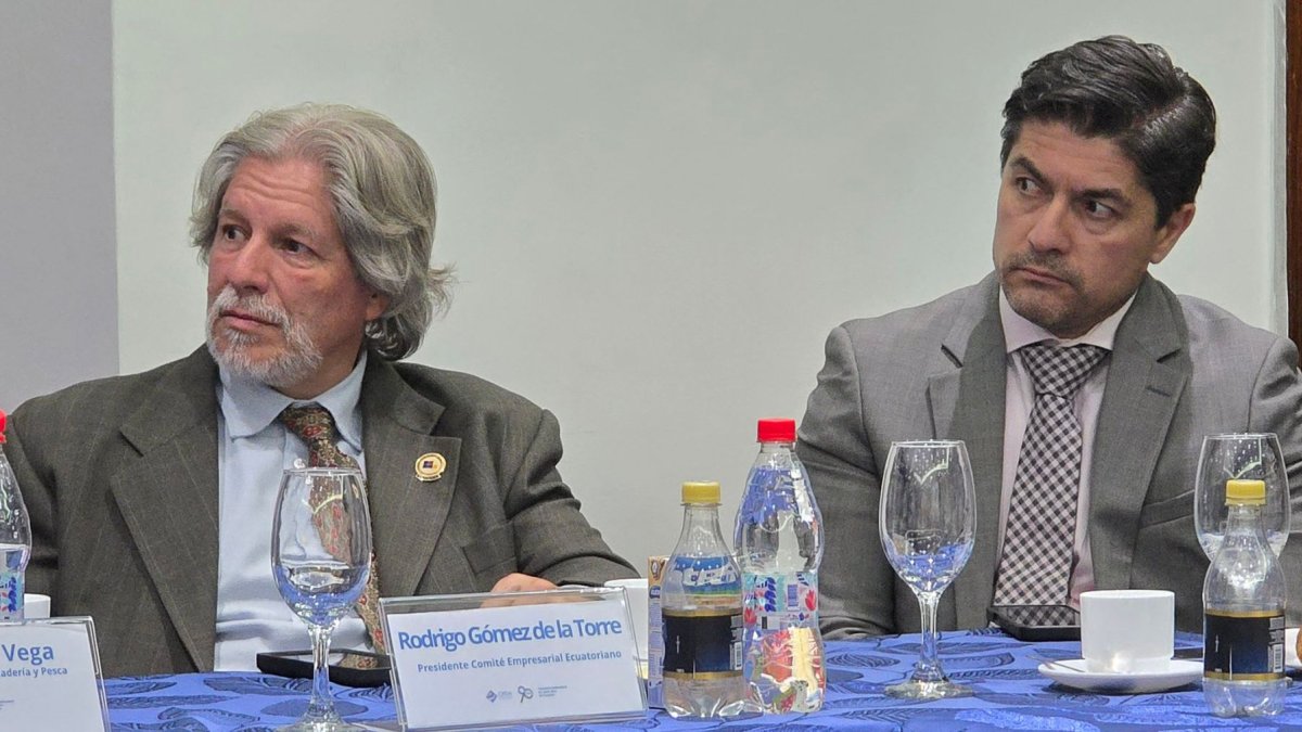 Rodrigo Gómez de la Torre y Andrés Robalino, del Comité Empresarial Ecuatoriano
