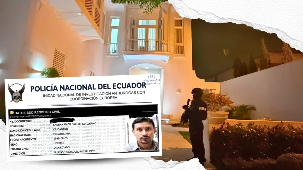 Una ficha policial de Carlos Cadena Pilco, candidato a la Alcaldía de Vinces, consta en el expediente del caso Cantabria, sobre la red de alias Pipo.