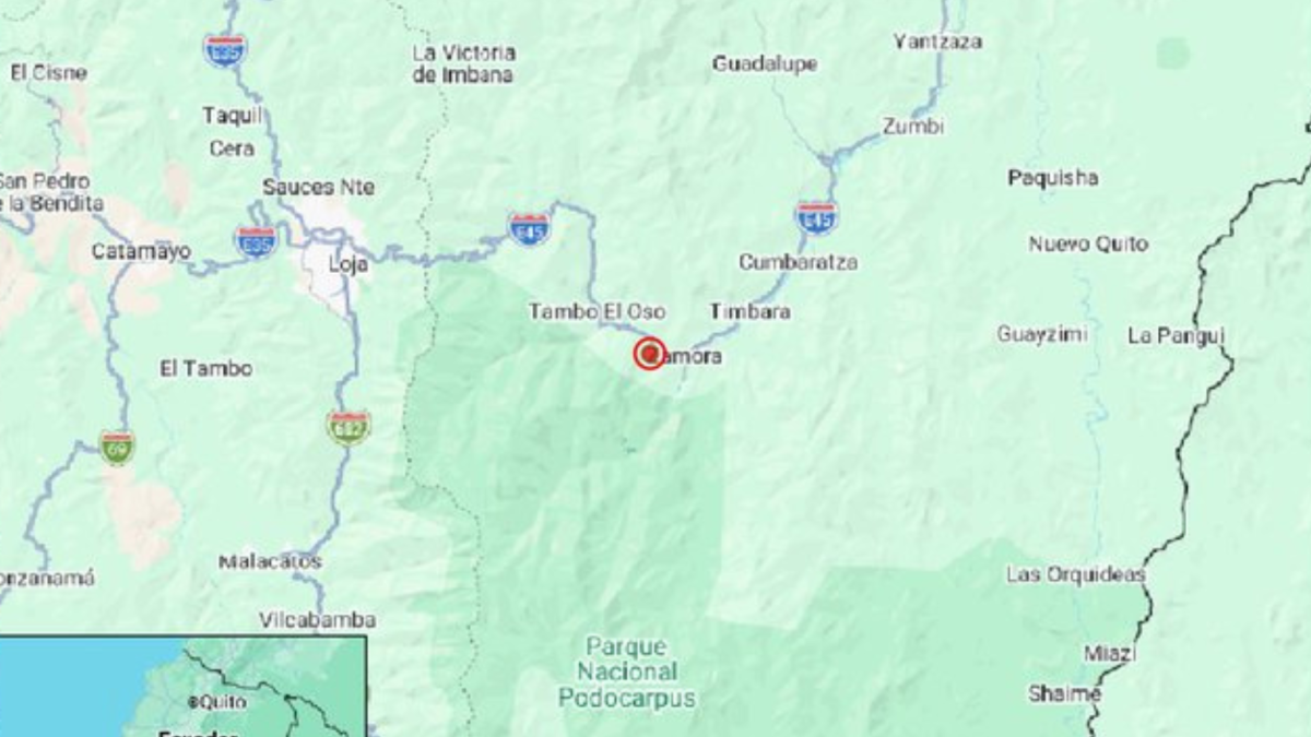 Temblor de magnitud 4,2 se registró cerca de Zamora, en la provincia de Zamora Chinchipe, la mañana del 17 de octubre de 2026.