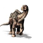 La reconstrucción del primer dinosaurio hallado en Ecuador estuvo a cargo del paleoartista argentino Jorge González (@JPaleoart).