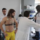El volante argentino Alejandro Frezzotti durante los chequeos médicos con el Aucas.