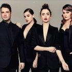 El estilista Rob Zangardi, la actriz Hailee Steinfeld, Lily Collins y la estilista Mariel Haenn