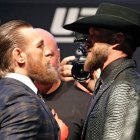 McGregor y Cerrone, en su primer careo, este jueves 16 de enero.