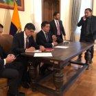 Los ministros brindaron varias ruedas de prensa en la Embajada de Ecuador en Washington.