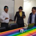 Marlon Santi y Cecilia Velasque encabezaron la reunión a la que llegaron dirigentes indígenas y sindicales.