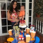 María Sol Galarza con su hijo Ringo.