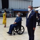 El presidente, durante la sesión solemne en la Armada del Ecuador.