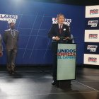 Guillermo Lasso durante la presentación de las organizaciones políticas que apoyarán su campaña.