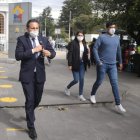 Cristian Romero, abogado de Bucaram, a su salida de la Unidad de Flagrancia de Quito.