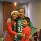 Con su padre Gualberto.