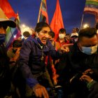 Pérez dirigió una movilización desde Riobamba, el sábado 20 de febrero de 2021.