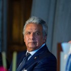 El presidente de Ecuador, Lenín Moreno, participa en el foro "Defensa de la Democracia en las Américas".