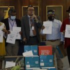 Asamblea: En rueda de prensa el Movimiento de Unidad Plurinacional Pachakutik presentó el pedido de juicio político contra Pablo Celi y Valentina Zárate.