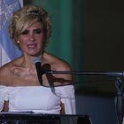 Figura. La alcaldesa durante su intervención en la sesión solemne.