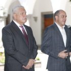 Los ministros de Obras Públicas, Marcelo Cabrera; de Producción, Julio José Prado; y de Turismo, Niels Olsen, en la presentación de la eliminación del ISD este 7 de septiembre de 2021.