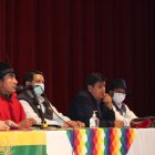 Intervención de Leonidas Iza, presidente de la CONAIE, en el encuentro memoria de octubre y organizaciones sociales.