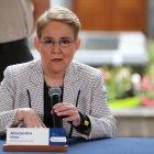 Fotografía de archivo en la que se registró a la ministra ecuatoriana de Gobierno, Alexandra Vela, en Quito (Ecuador).