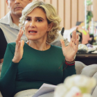 Cynthia Viteri en reunión con alcaldes de Durán, Samborondón y Yaguachi, este 24 de mayo.