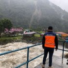 Tungurahua. Técnicos de la Secretaría de Gestión de Riesgos, estuvo en el sector del Pailón del Diablo ,en Baños de Agua Santa monitoreando la intensidad del caudal.