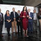 La legisladora Yeseña Guamaní, en una intervención previa a la instalación de la sesión ante los periodistas en la Asamblea.