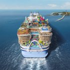 Fotografía cedida por Royal Caribbean donde se muestra una imagen conceptual del crucero Icon of the Seas que operará desde Miami (Florida) a partir de enero de 2024.