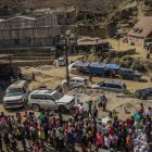 Fotografía que muestra la obra en construcción del nuevo albergue para migrantes en la comunidad "Little Haití", el 20 de octubre de 2022 en la ciudad fronteriza de Tijuana, Baja California (México).
