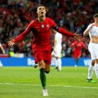 Cristiano Ronaldo celebra un gol durante el partido que enfrentó a Portugal y Suiza en la semifinal de Liga de Naciones, disputado el 5 de junio de 2019.