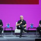 Technical Study Group members (L-R) Nigerian football manager and former player Sunday Oliseh, Italian football manager Alberto Zaccheroni and former South Korean international player Du-Ri Cha attend a media briefing of the FIFA Technical Study Group in Doha, Qatar, 12 December 2022. (Mundial de Fútbol, Corea del Sur, Catar) EFE/EPA/TOLGA BOZOGLU