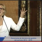 Figura. Viteri durante el discurso que dio en el acto formal en el que asumió la Alcaldía.