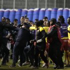 Gresca al final del encuentro entre Aucas y Guayaquil City